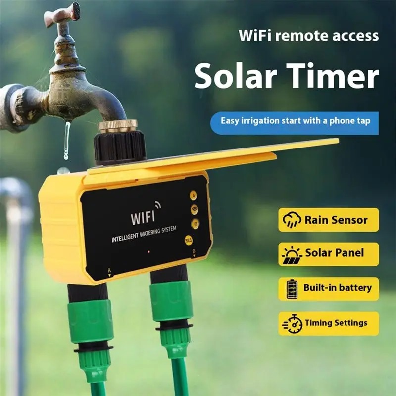 1/2 출력 WIFI 태양광 관개 타이밍 컨트롤러, 정 - Smart Garden Tap Timer 리뷰 및 가격
