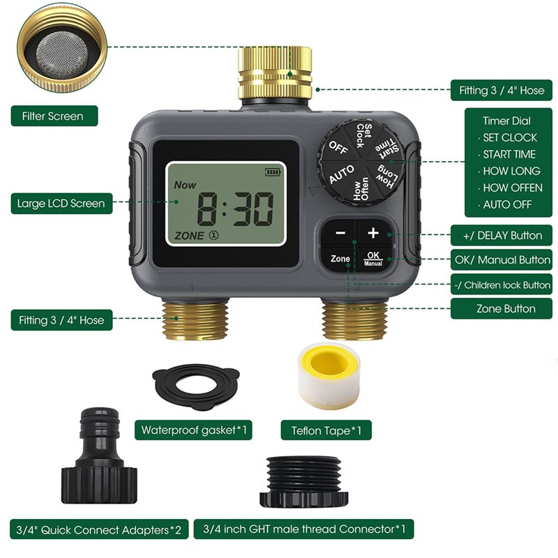 AY14 - 이중 콘센트 자동 관개 타이머 정원 물 타 - Smart Garden Irrigation System 리뷰 및 가격