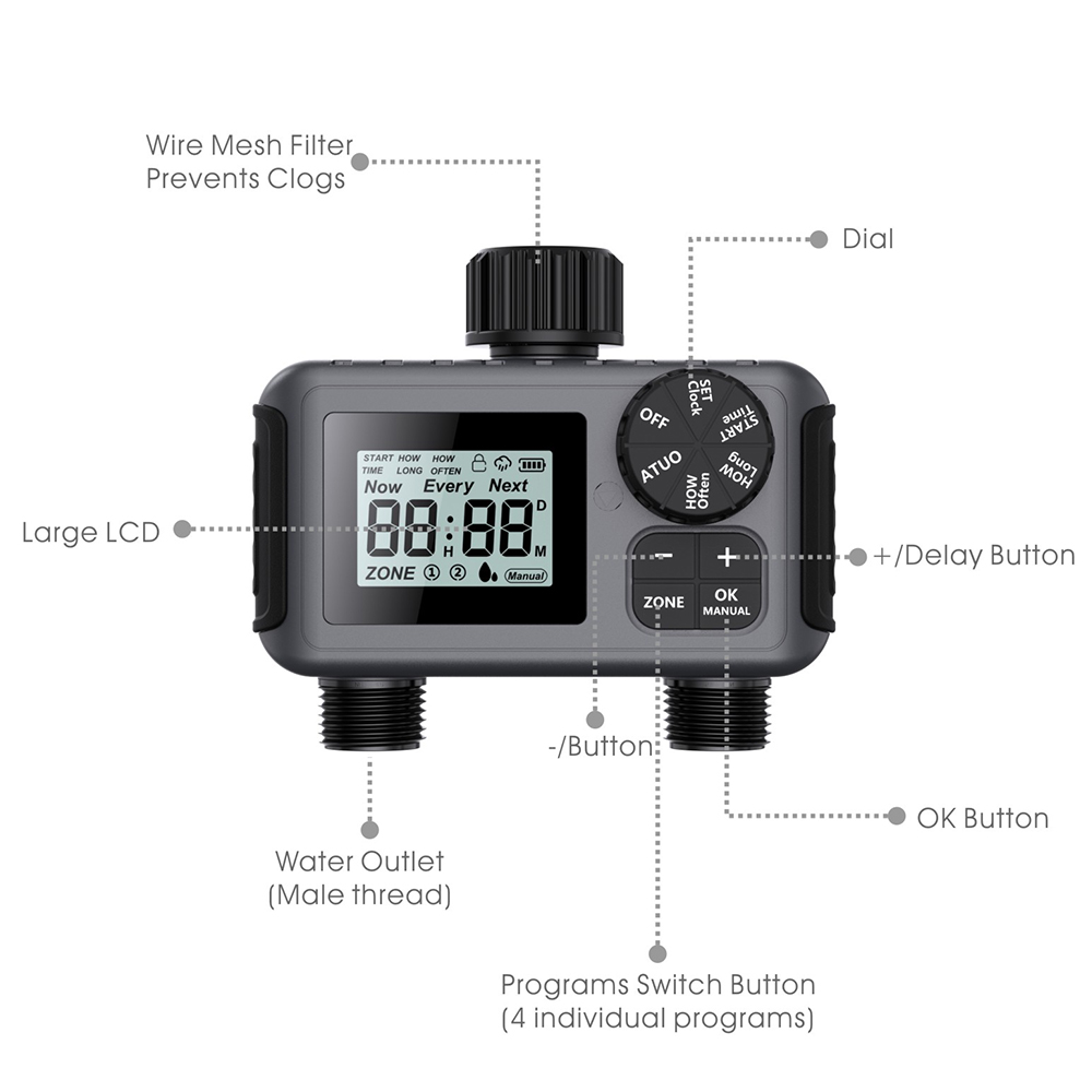 정원 LCD 디지털 스마트 타이머, 야외 온실 드립 관 - Smart Garden Tap Timer 리뷰 및 가격
