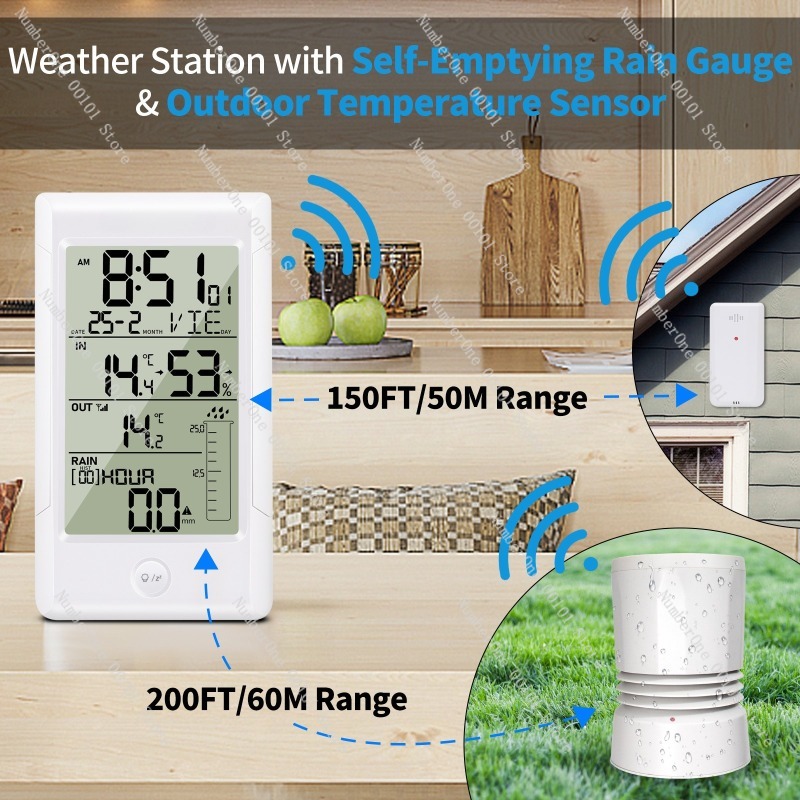 무선 기상 관측소(우량계 포함), 실내외 온습도 모니터 - Rain Gauge Digital 리뷰 및 가격
