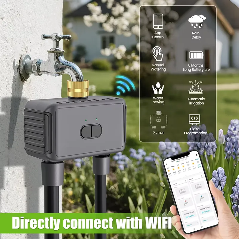 WAP01 WiFi 앱 제어 듀얼 호스 워터 타이머 스 - Smart Garden Irrigation System 리뷰 및 가격