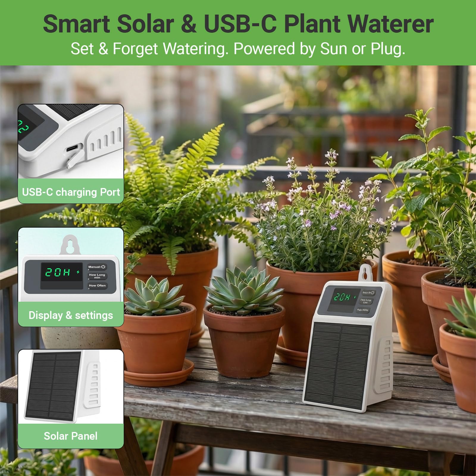 업그레이드된 태양광 점적 관개 시스템, 가정 및 정원, - Smart Garden Herb 리뷰 및 가격