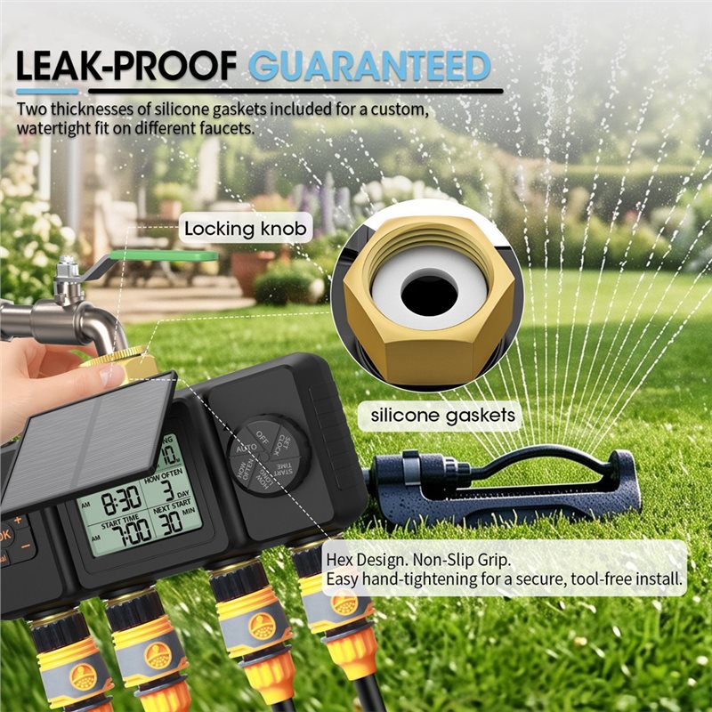 PHFU-태양광 관개 타이머 자동 관개 시스템 4존 스 - Smart Garden Tap Timer 리뷰 및 가격