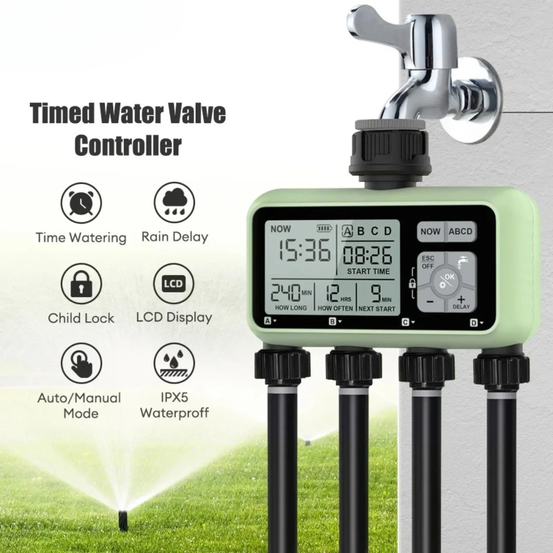 디지털 정원 급수 타이머 4구 독립 제어 자동 스프링클 - Smart Garden Irrigation System 리뷰 및 가격